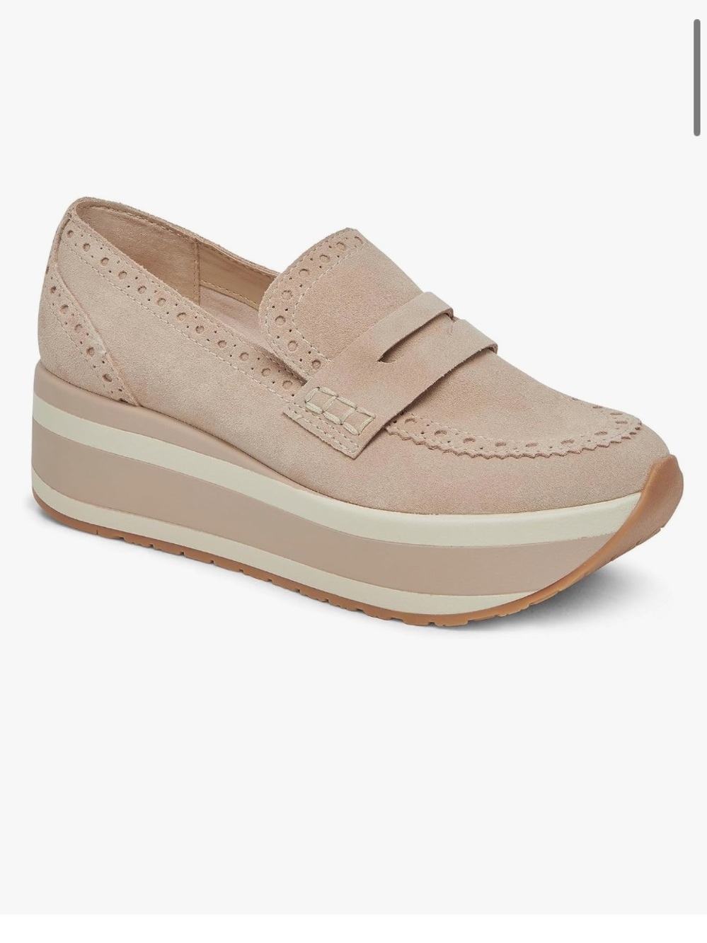 Dolce Vita Jeeta Suede Slip-On Platform Sneakers • Dune • size 8 • NWT *flaw